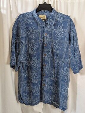 Jamaican Jaxx Hawaiian Aloha Silk Button Down Short Sleeve Shirt Size XL